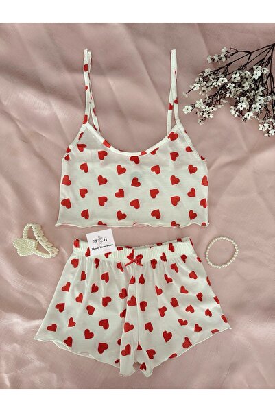 MH Moony Homewears 2-dijelni Lili mekani mini šorti pidžama set uskog kroja
