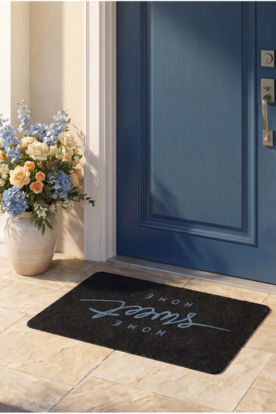 serenzahome HOME SWEET HOME Yazılı Dekoratif Kapı Önü Paspası – Modern Şık Ta...