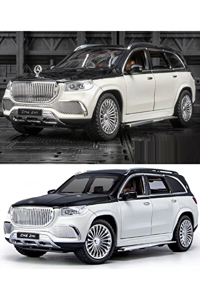 OYUNCAKSAHİLİ Mercedes Benz Tarz Gls600 Maybach 21.5 cm Jip Diecast 1.24 Collectıon Metal Araba 6 Kapı Bagaj Kaput Açılır Metalic Black