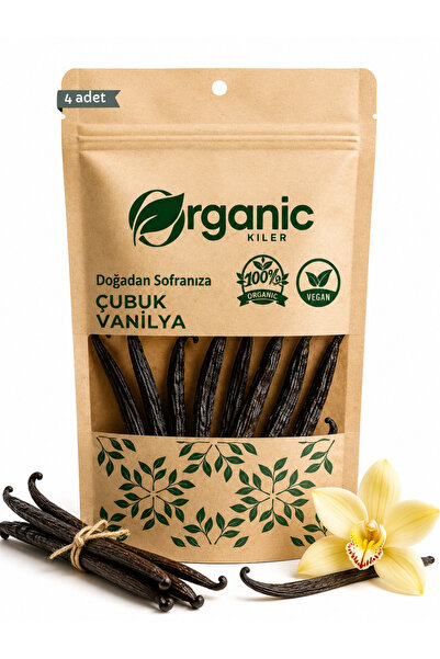 Organic Kiler Doğal Çubuk Vanilya 4 Adet - Taze & Doğal Yeni Mahsül