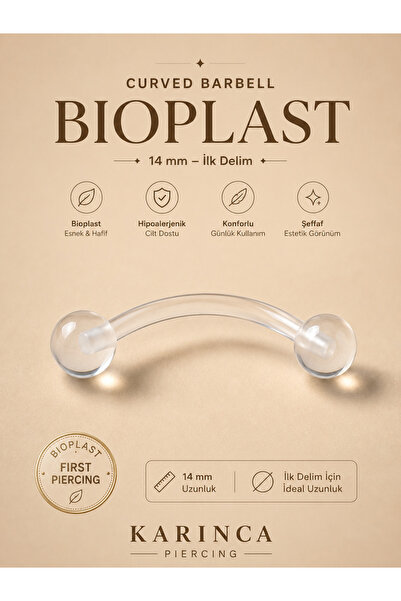 Karınca Piercing 14mm Büyük Piercing Şeffaf Bioplast Meme Nipple Göbek Surfac...