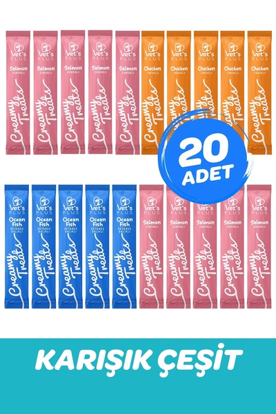 Karışık Çeşitli Krema Kedi Ödülü 14gr (20 Adet)