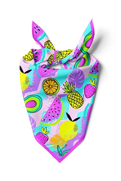 Modabutik G99 Violla Meyve Desenli Kadın Bandana