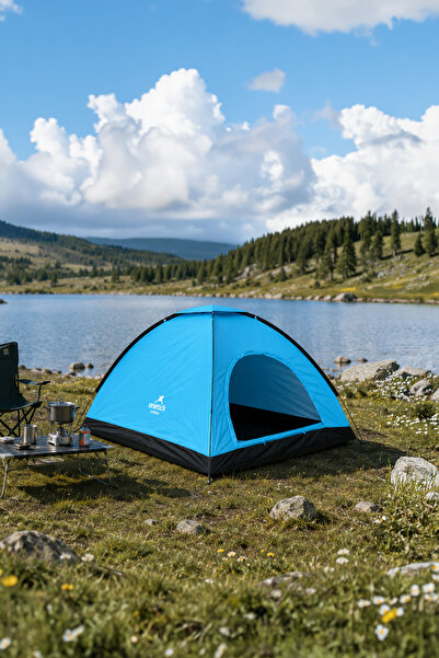 Onetick 4 Kişilik Kamp Çadırı 200*200*135 Cm Kolay Kurulumlu 4 Kişilik Çadır