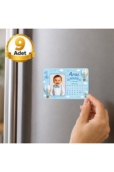 Hediye Baskıcı Sıcak Hava Balonu Temalı 1 Yaş Fotoğraflı Takvimli Yatay 9 Ade...