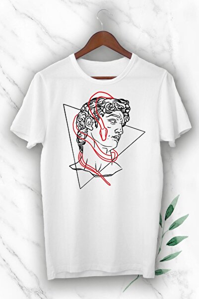 perseusshopping Μπλουζάκι Unisex με στάμπα με λευκό γλυπτό