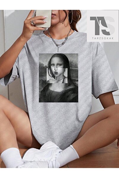 Tarzsokak Mona Lisa Sa deznom majica sa otvorenim ramenima