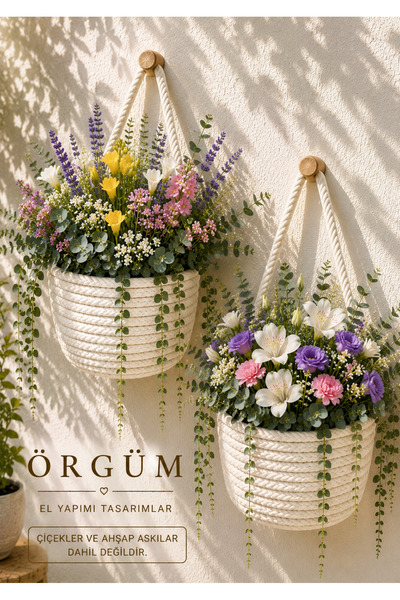 ÖRGÜM Coș Mini Coș organizator decorativ Coș din 2 piese 12x10 cm PLANTELE ȘI...