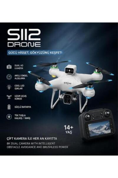 Time&Tech S112 Profesyonel Görünümlü Çift Kameralı Drone LED Işıklı Headless Mod