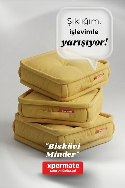 XPERMATE Yer Minderi Bisküvi Minder 45x45 Pofuduk Palet Sedir Balkon Bahçe Fr...