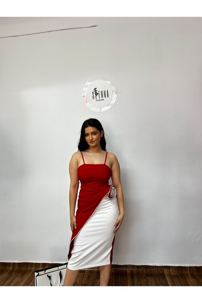 Sienna Fashion Rochie roșie midi Paloma