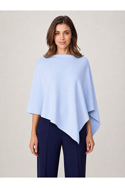 Sebir Moda Asymmetrical Cut Knitwear Acrylic Poncho