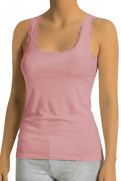 Öts Women's Tank Top with Lace and Thick Straps (%90 Viscose - %10 Elastane)