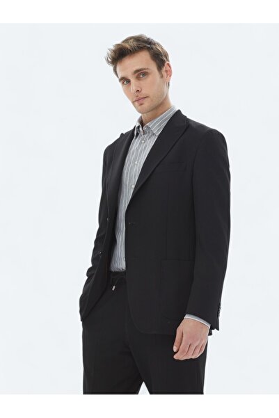 Kip Black Patterned Modern Fit Suit