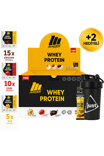 Mustang Nutrition Whey Protein Tozu 30 Saşe 1200 Gr Karışık Aroma + Shaker + ...