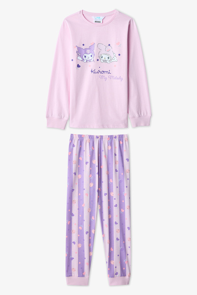 Penti Pembe Kız Çocuk Kuromi Baskılı Uzun Kollu Pamuklu Pijama Takımı