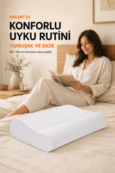 KIRLENT EV Orthopedic Pillow Viscos 60X40Cm Neck Dislocation Neck Relief Neck Pain Supported Viscos Orthopedic