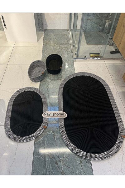naylişhome 70X120Cm,40X60Cm. Bathroom Set with 2 Mats, 2 Oval Baskets. Gift, ...