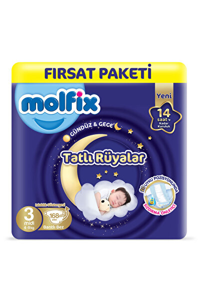 Molfix Tatlı Rüyalar Fırsat Paketi 3 Beden Midi 168 Adet