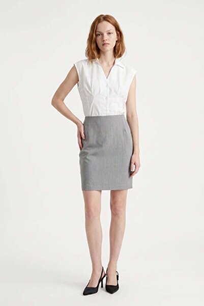 HAKKE Slim Fit Black High Waist Mini Skirt