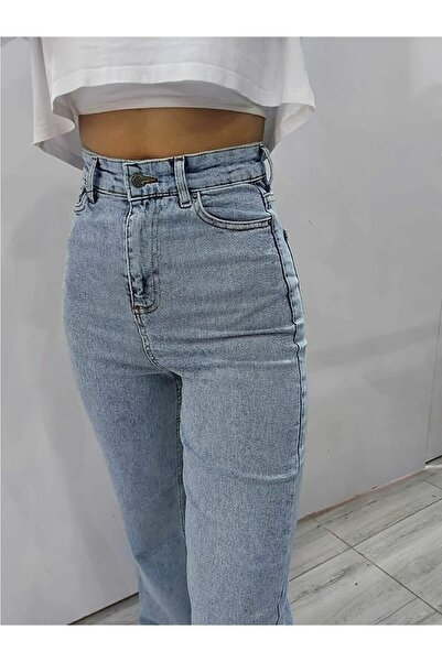 DRC trend Deysi Snow Wash Blue Lycra Super High Waist Loose Jeans Palazzo Tro...
