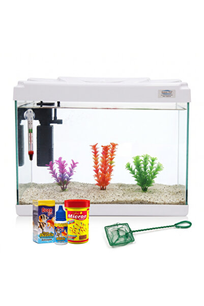 Kanki Pet Akvaryum KP5018 Ekonomik Hazır Set Beyaz 50 CM ( 26 Litre )