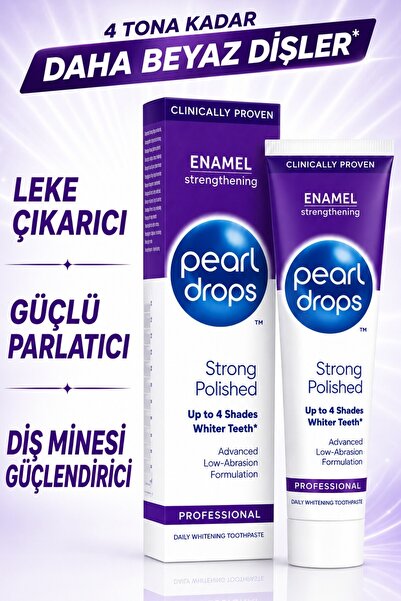 Pearl Drops معجون أسنان قوي لإزالة البقع وتبييض الأسنان 75 مل - تلميع قوي، تق...