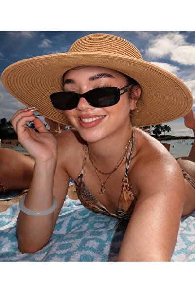 laviyonsa Straw Flared Beach Hat