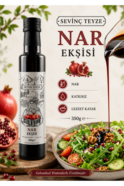 Organik Teyze Sevinç Teyze Nar Ekşisi %100 Nar Pomegranate Syrup 350g