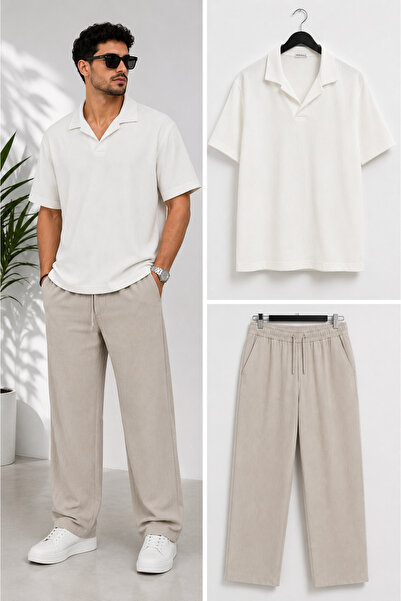 WENMİNG Men's Bürümcük T-Shirt Tracksuit Summer Casual Top and Bottom Set