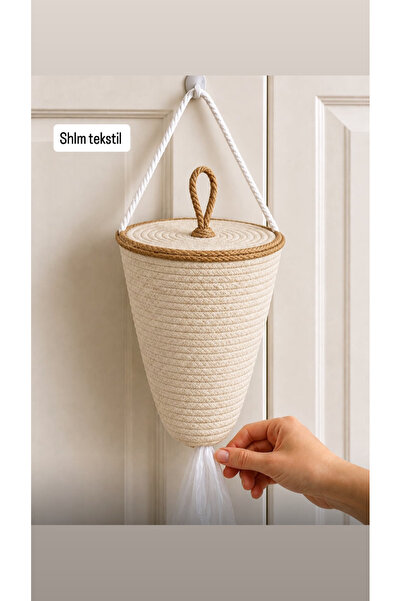 SHLM TEKSTİL Poşetlik,Jüt Poşet Düzenleyici Sepet Organizer 30x20