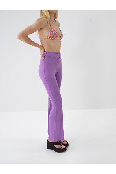 Xint Kadın Lila Doğal Dökümlü Regular Fit Pantolon