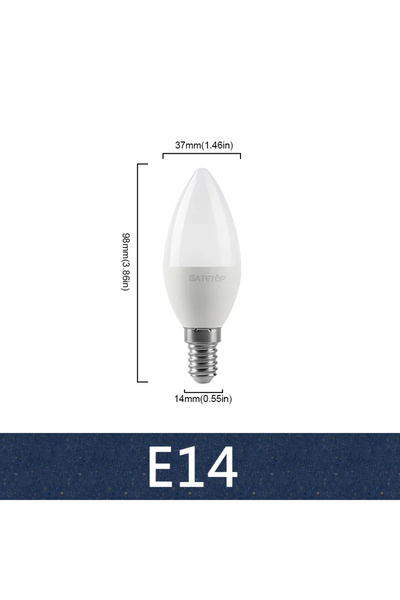 Choice 7W AC220-240V Cold white 6000K E14 4pcs Led Candle Bulb C37 E14 E27 B2...