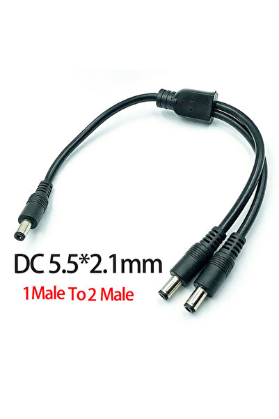 Choice4 1MaleTo 2Male 1PC DC 5.5mm*2.1mm 1 To 2 Connector Male To Female Plug...