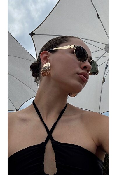 Lavian Accessories Polina Gold Sarmal Büyük Küpe