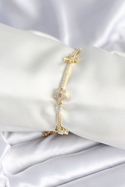 Inure Jewelry سوار نسائي من النحاس باللون الذهبي على شكل نجمة
