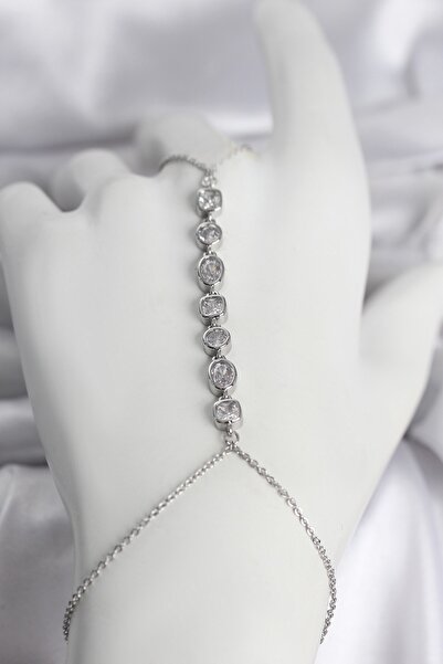 Inure Jewelry شاحران نسائي من النحاس بلون فضي مرصع بأحجار الزركون
