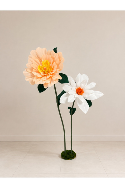 Mossy Decor İkili Dev Kağıt Çiçek Dekoru Ayaklı El Yapımı – Handmade Flower S...