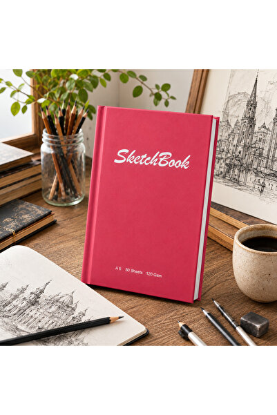Pagos Yayınları Premium A6 SketchBook Sert Kapak Eskiz Defteri | 120 gr Kağıt...