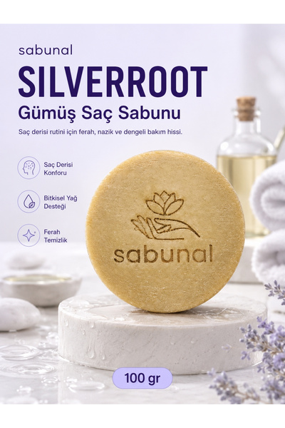 sabunal Silverroot Silver Hair Soap - Care Soap with Silver Water for Hair an...