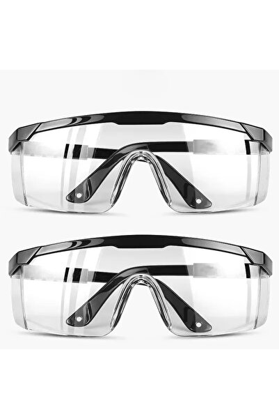 choice2 2Pcs Black 2Pcs Anti-Splash Work Safety Glasses Eye Protecting Lab Go...