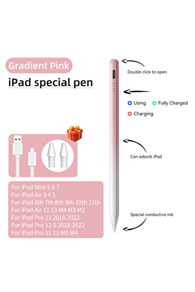 Choice3 Gradient Pink For Pencil 2025 a16 11th 10th Compatible with iPad Air ...