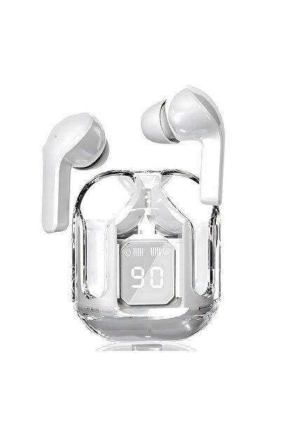 Choice White True Wireless Bluetooth Headset Transparent Design with LED Digi...