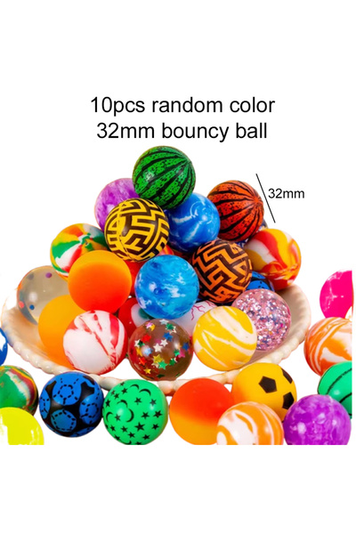 Choice 10pcs 32mm 25/32mm Elastic Ball Mixed Style 10PCS Bouncing Balls Child...