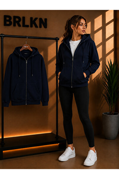 BRLKN Women's Hooded Zippered Cardigan