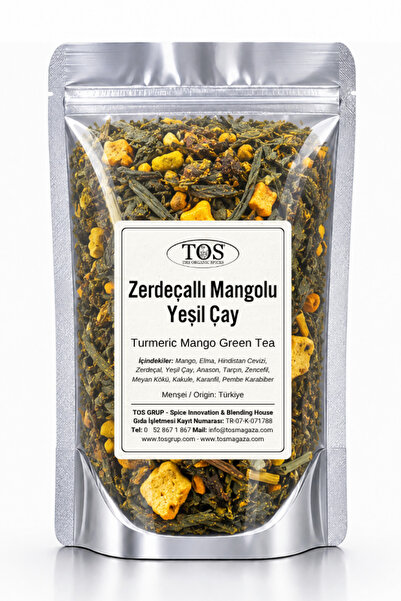 TOS The Organic Spices شاي المانجو الأخضر - الكركم، 40 جم (1. جودة)، شاي تورم...