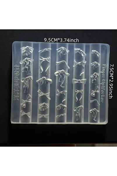 Choice PF-527 A Nail Art Mold with Ribbon Bow, Elegant Ribbon Bow, Three-Dime...