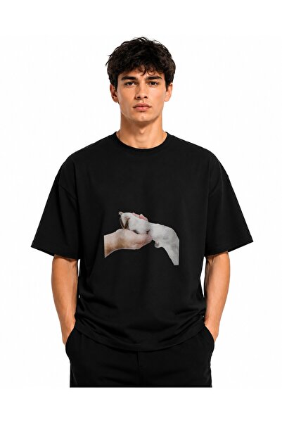 Inscriptie Ουνισέξ Βαμβακερό T-Shirt Υψηλής Ποιότητας "Σχέδιο Χέρι και Πατούσ...