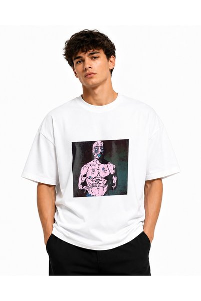 Inscriptie Tricou Unisex Bumbac Premium Casual " Tupac grime art "
