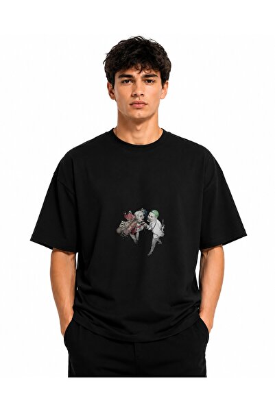 Inscriptie Unisex Βαμβακερό T-Shirt Υψηλής Ποιότητας  "Τζόκερ και Χάρλεϊ Κουίν "